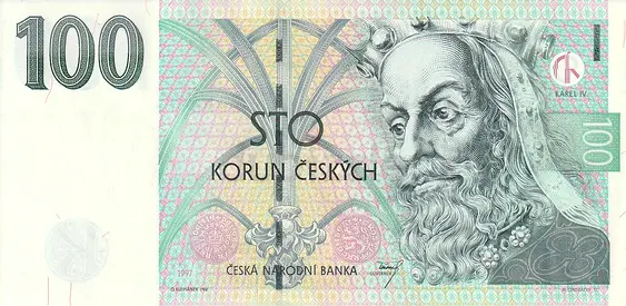 CZECH REPUBLIC 100 KORUN BANKNOTE 1997