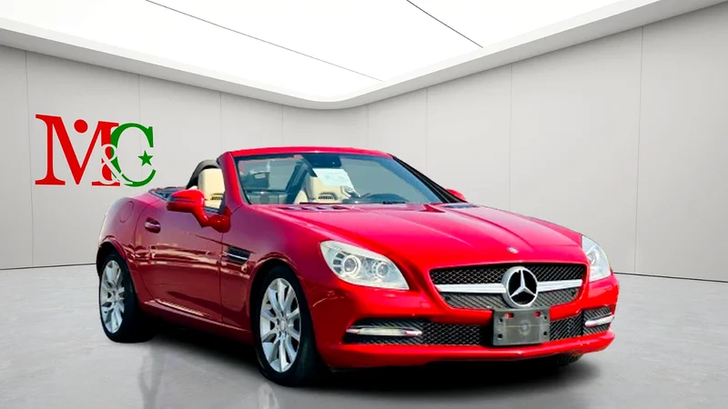مرسيدس بنز SLK350 - 2012 - أحمر مع داخلية بيج، سيارة نظيفة، استيراد ياباني طازج632316398789131129