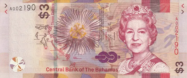 BAHAMAS 3 DOLLARS BANKNOTE 2019