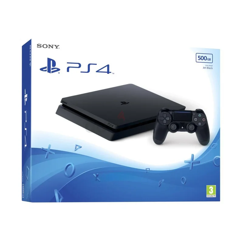 سوني بلاي ستيشن 4 سليم - أسود - 500 جيجا بايت مع وحدتي تحكم ● جديد | ضمان | توصيل مجاني | PS462930650735105113