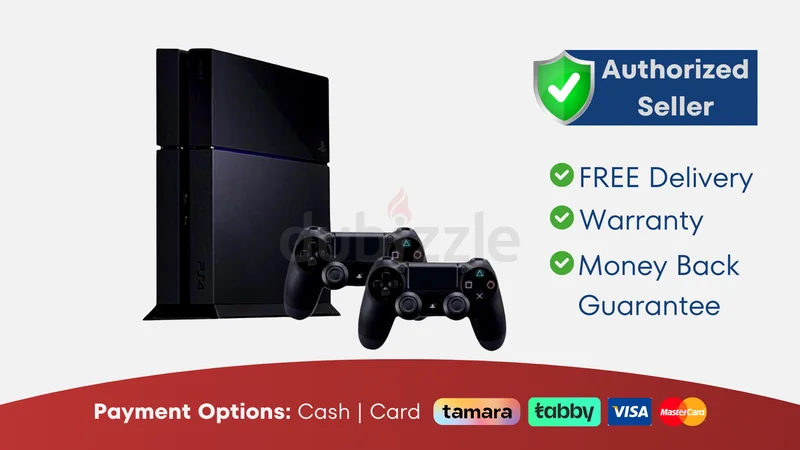 سوني بلاي ستيشن 4 قوي - أسود - 500 جيجا مع تحكمين ● جديد | ضمان | توصيل مجاني | PS4629306507288351123