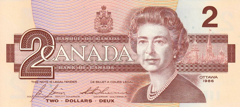 CANADA 2 DOLLARS BANKNOTE 198663263494974595110