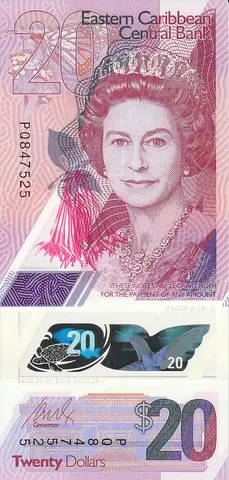 EAST CARIBBEAN 20 DOLLARS BANKNOTE 2019 ND