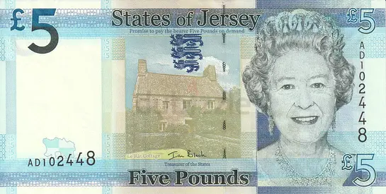 JERSEY 5 POUNDS BANKNOTE 2010