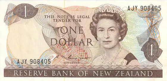NEW ZEALAND 1 DOLLAR BANKNOTE 1985