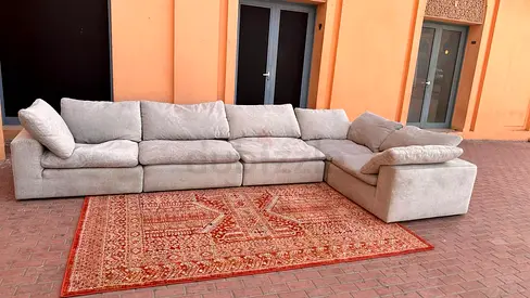 Pan home Pianca feather filled Corner Six Seater Sofa