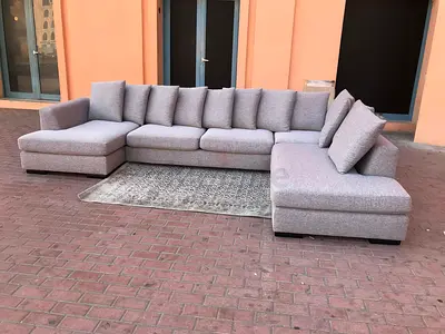 The One Kingston Sectional U shape Sofa light Grey