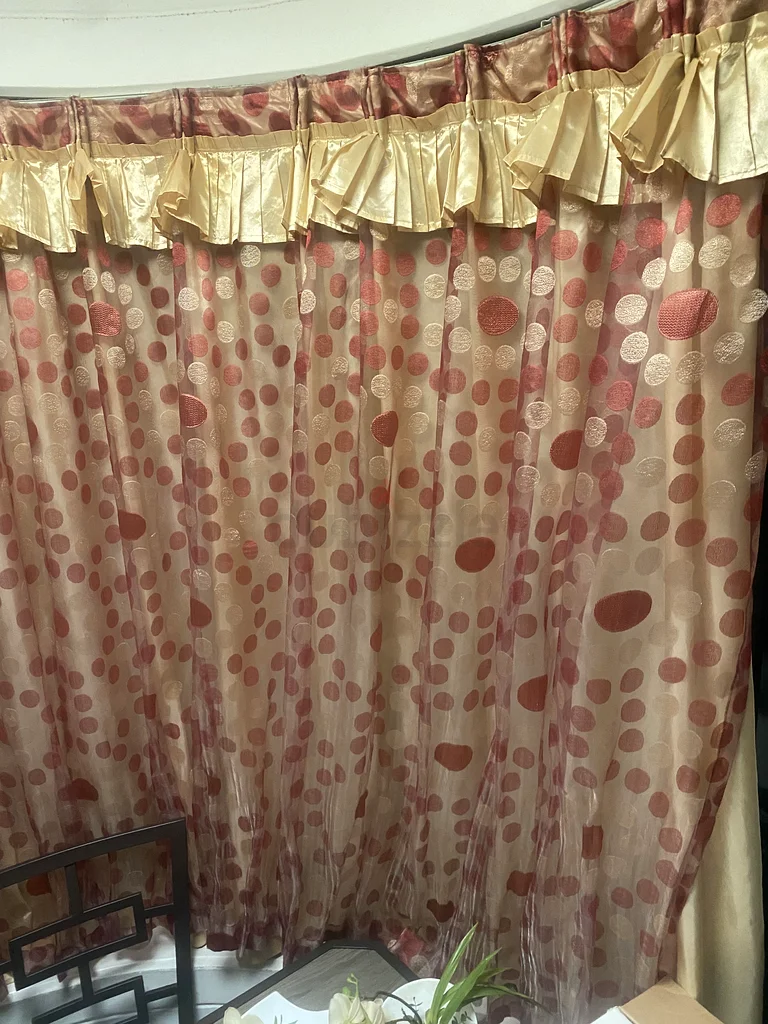 Sheer curtain with lining for the kitchen63221344957059114