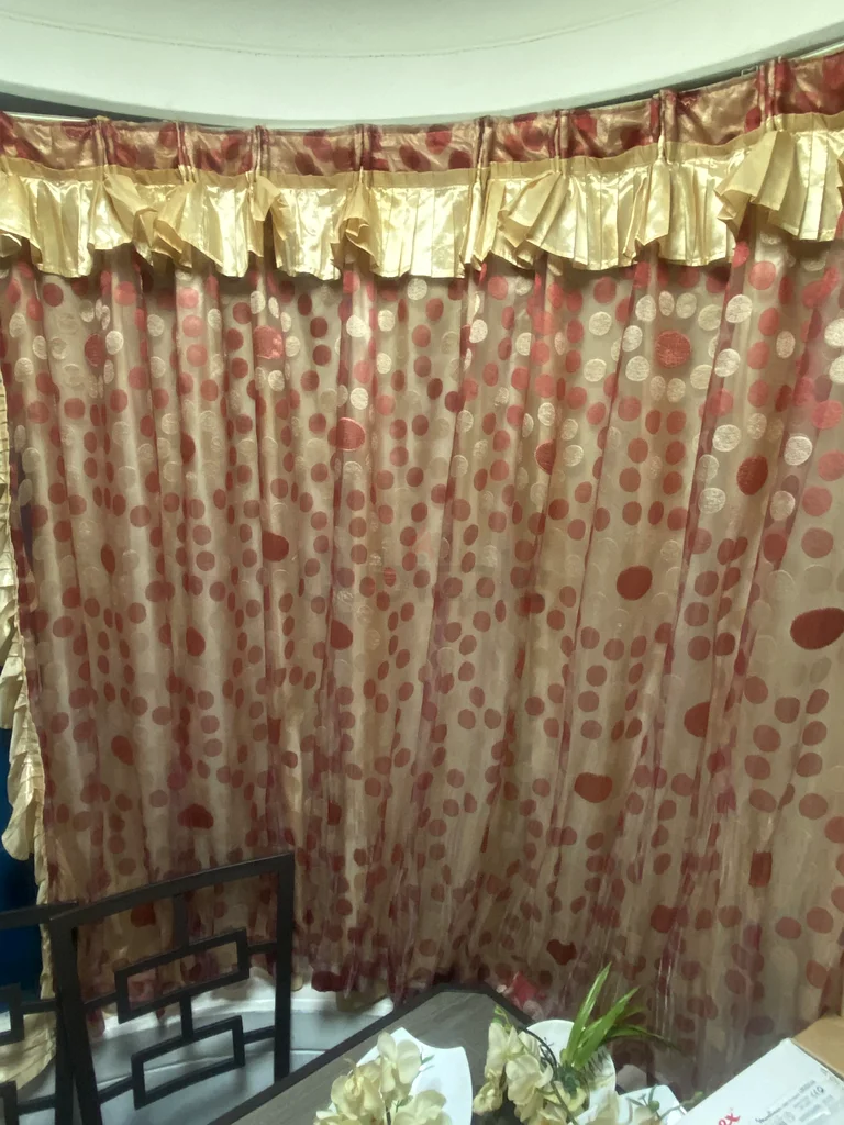 Sheer curtain with lining for the kitchen63221344957059112