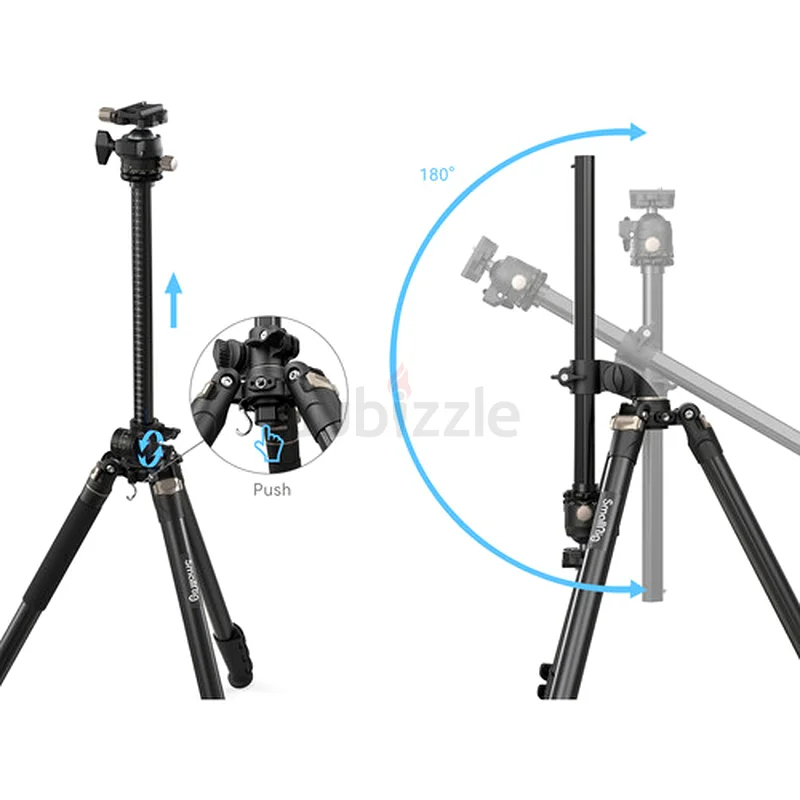ثلاثة أقدام صغيرة جديدة تمامًا من SmallRig CT200 مع عمود مركزي جانبي من الألومنيوم مع عصا وحيدة63234613513090114