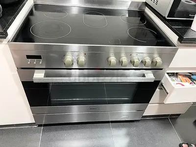 Midea 90x60cm Freestanding Ceramic Cooker,5 Zones Dual Convection Fan, Stainless Steel, VSVC96048