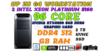 Xeon Platinum 8160×2 / Quadro RTX 4000 Amazon.com: Intel Xeon Platinum 8160, 24C, 2.1 Ghz, 33Mb