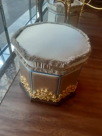 Ottoman Italy Fabrics small bench with solid wood