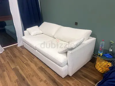 Lounge Deep Crate and barrel feather filled three seater sofa