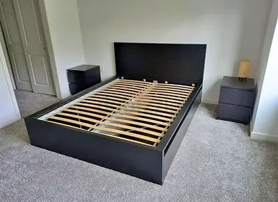Ikea malm bed with 2 underneath storage drawers and matress