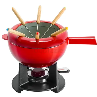 ZWILLING Cast Iron Fondue Set, 1.9-qt, Red