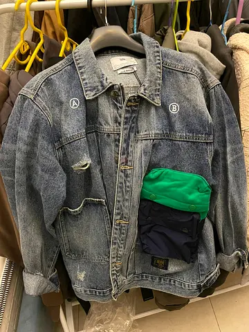 Adjustable large pocket denim jacket