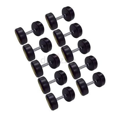 ROUND HEAD BLACK RUBBER DUMBBELL SET 2.5KG - 25KG