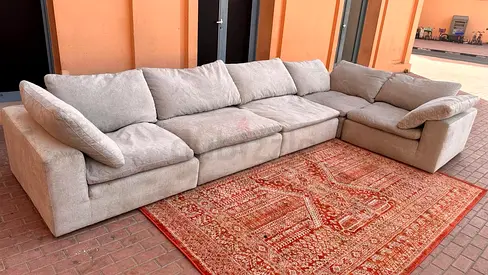 Pan __ Home Pianca Feathers filled Corner Sofa Set
