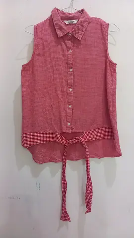 Red check cotton shirt, size S