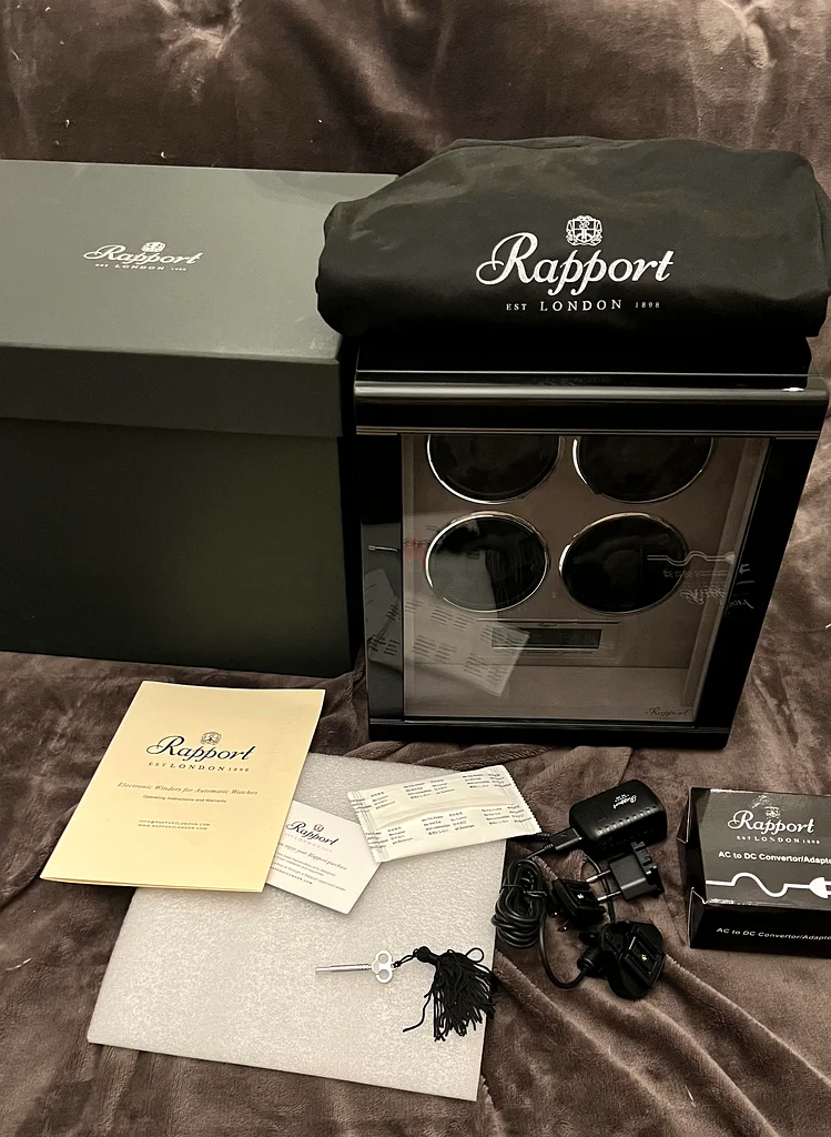 Brand new RAPPORT LONDON Formula Quad Watch Winder - Black63242172301570113