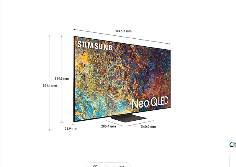 تلفزيون سامسونج الذكي 4K بحجم 65 بوصة من نوع Neo QLED (Mini LED)، بمعدل تحديث 120 هرتز مناسب للألعاب بدقة 4K، مع صندوق الاتصال الموحد63265600503553111