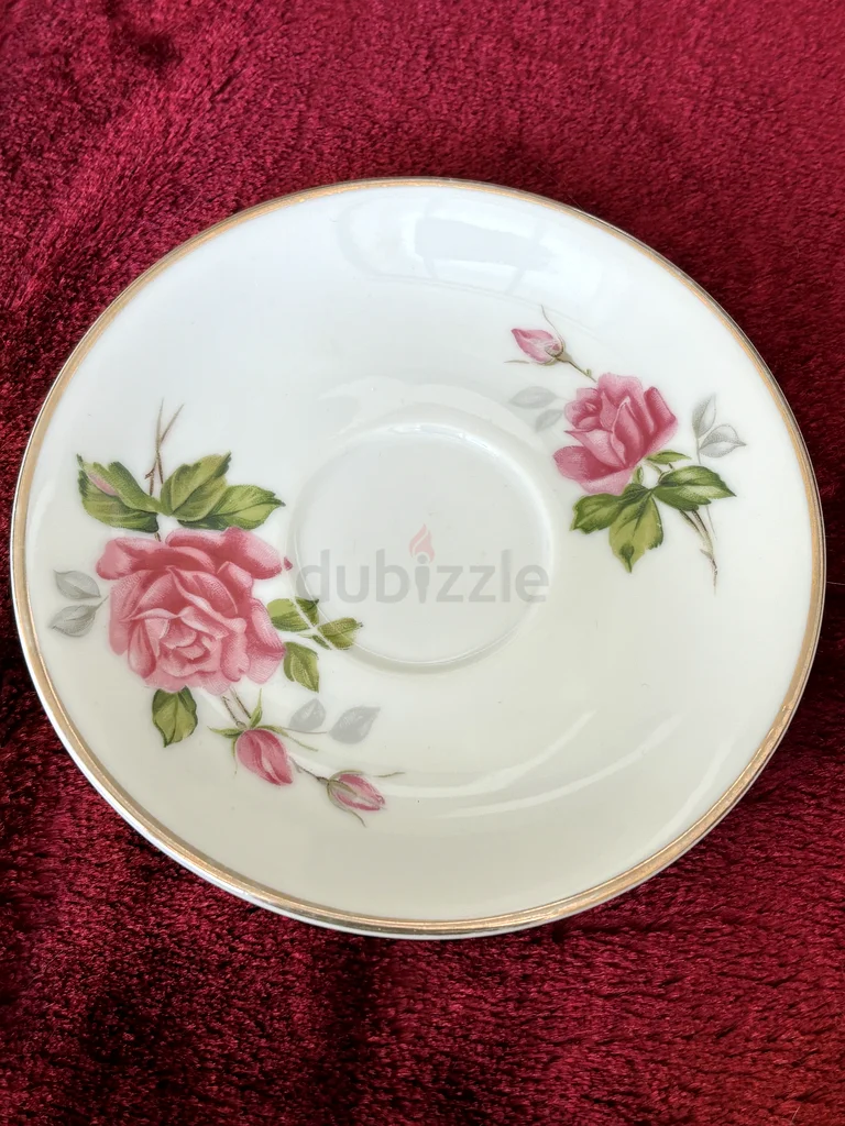 Vintage Bone China Pink Rose Cup and Saucer Set63216356550913112