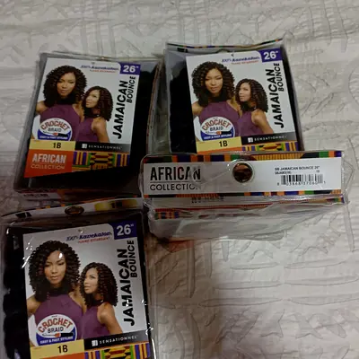 4 packs of 26” Jamaican Bounce 1B Crochet Braid Hair