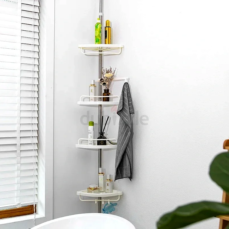 BATHROOM 4 LAYER CORNER RACK TOP STAND, WITH TOWEL HOLDER, BATHROOM RACK WALL , TOILET STORAGE RACK63216353667329110