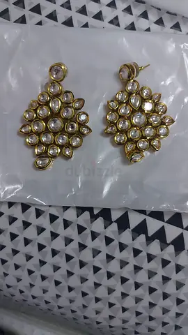 SPRING SALE! EXQUISITE GOLD GLASS PEARL WITH GREEN BEADS EARRINGS - ARTIFICIAL JEWELLERY