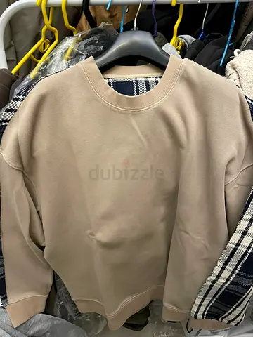 Soft Splicing design Beige Unisex Sweatshirt Hoodie