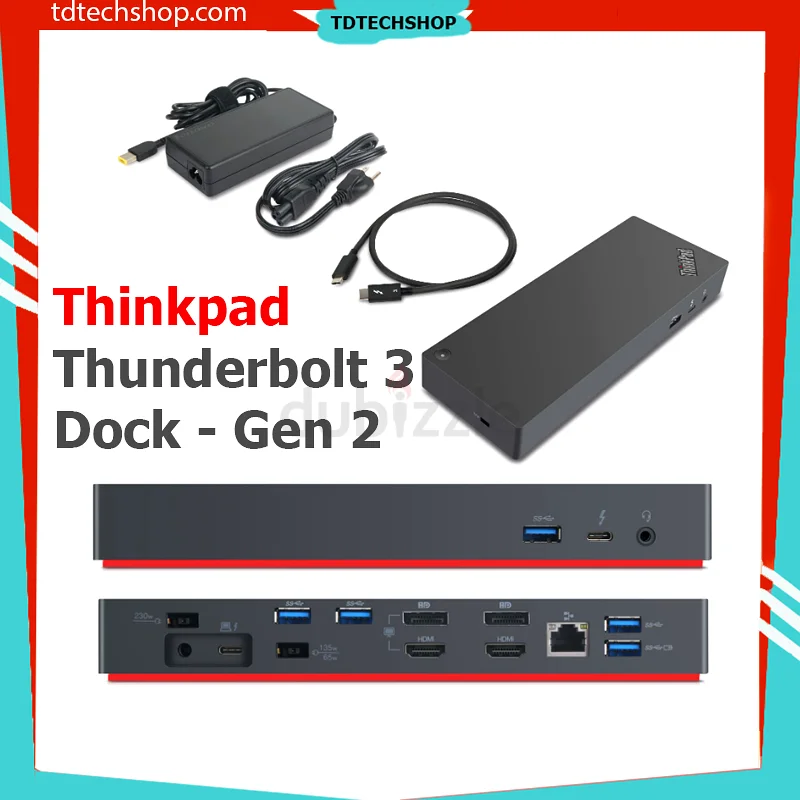 Lenovo ThinkPad Thunderbolt 3 Dock Gen2-With Thunderbolt 3 Cable(4Display Output)4K,135 Watt Docking63256597176323112
