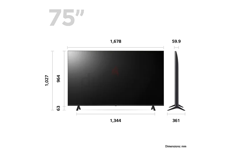 تلفزيون 75 بوصة - تلفزيون ذكي إل جي بدقة 4K فائق الوضوح - تلفزيون بنظام ويب أو إس - متوفر تابي وتمارا63265600516609113