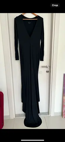 Adidas long new black dress with split, size S-M
