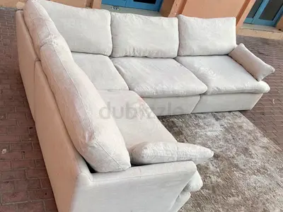 Home centre Swin feather filled Corner Sofa Beieg