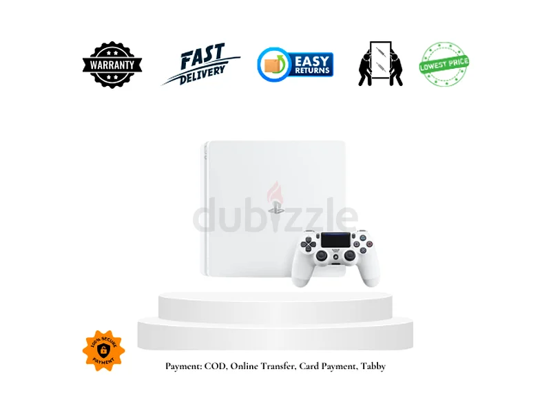 Sony PlayStation 4 Slim 1TB White | 1 Controller Included, HDR 4K Gaming, Delivery Available632655993400331124