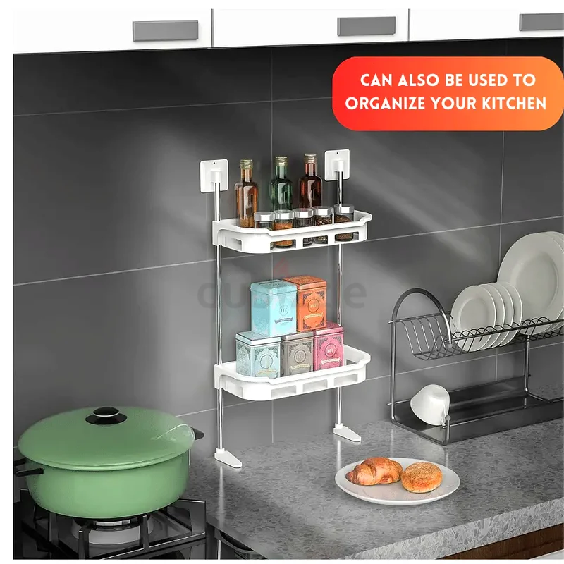 2 TIER TOILET TANK TOP CADDY, WALL MOUNTED ORGANIZER, BATHROOM ORAGNIZER63216354840323111