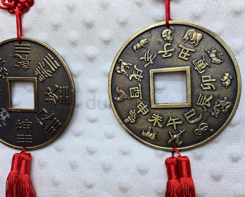 Beautiful wall hanging FENSHUI coins 10x10 cms bigfor money and good fortune63222339031810113