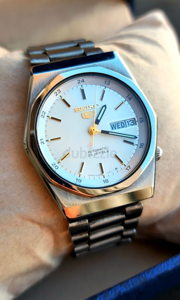 Vintage  Rare Seiko5 Automatic 6349 caliber 23-jewels white Dial Japan made Mens Watch (USED)63241129723137114