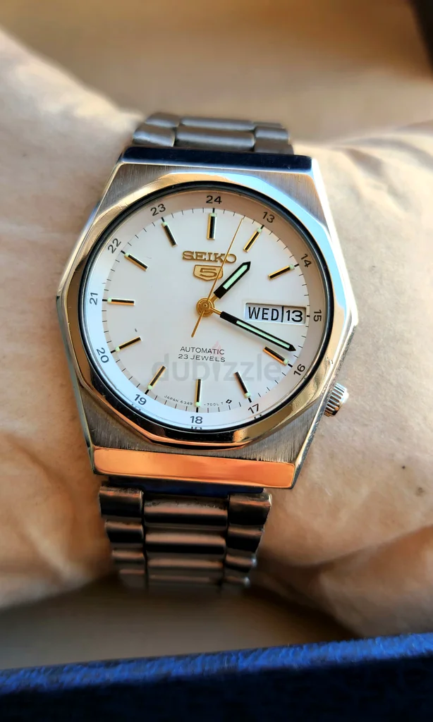 Vintage  Rare Seiko5 Automatic 6349 caliber 23-jewels white Dial Japan made Mens Watch (USED)632411297231371114