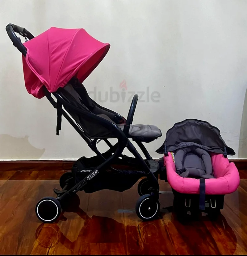 عربة أطفال من نوع كرو ثلاثية الطي مع مقعد سيارة، مجموعة نظام السفر للبيع63230707681283113
