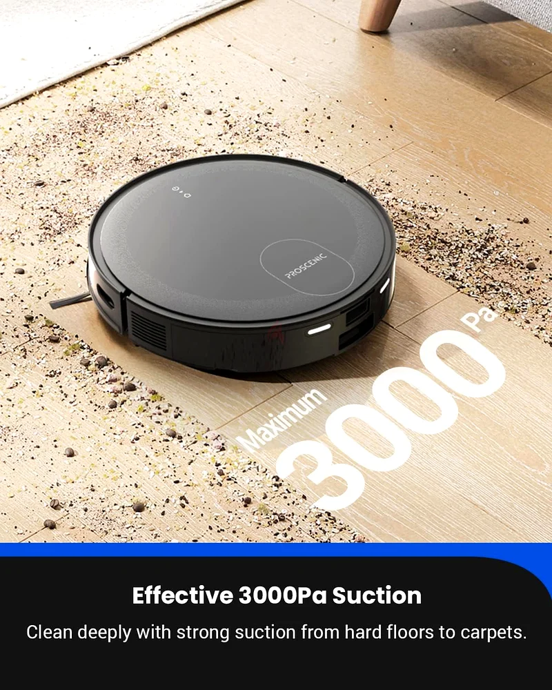 مكنسة روبوتية Proscenic X1 مع ممسحة، شفط 3000 باسكال، ملاحة ليزرية (LiDAR)، إفراغ تلقائي بسعة 2.5 لتر63253974176771112