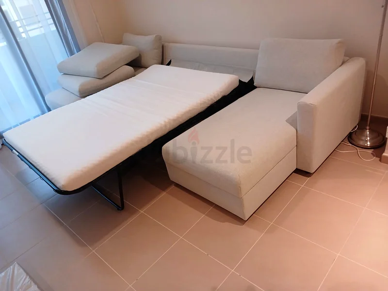 أريكة سرير على شكل حرف U من ايكيا، لون بيج63149587062913118