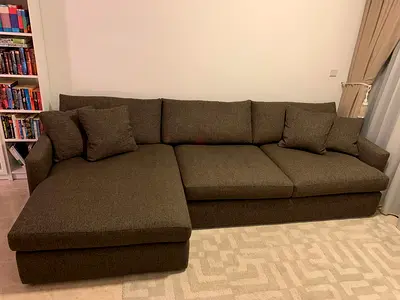 High quality cratebarrel L shape feather filled sofa
