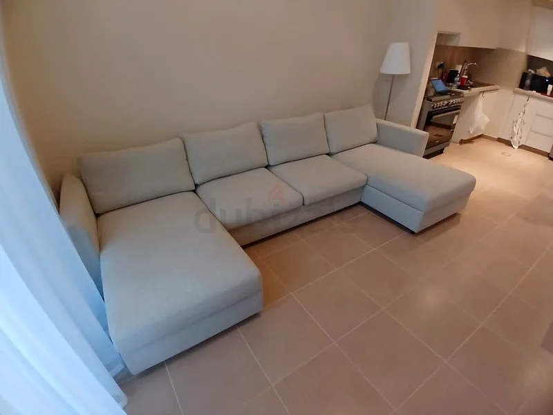 أريكة سرير على شكل حرف U من ايكيا، لون بيج63149587062913111