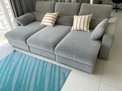 Ikea Eskilstuna L shape sofa bed light Grey