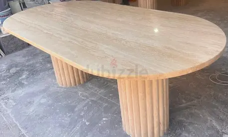 Travertine marble dining table