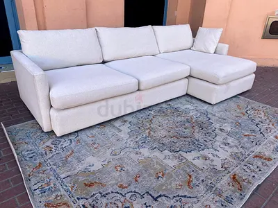 Crate Barrel lounge Deep LShape Sofa beige