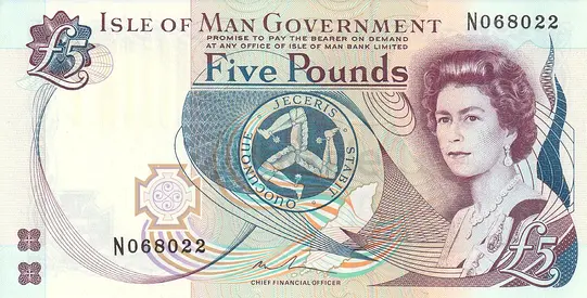 ISLE OF MAN 5 POUNDS BANKNOTE 2015