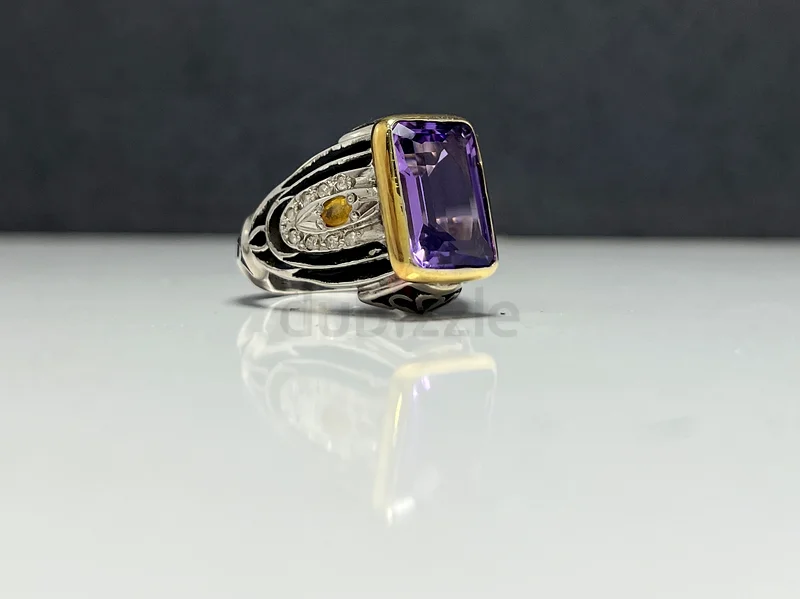 خاتم بحجر جمشت فخم - Luxury amethyst ring63232166322306114